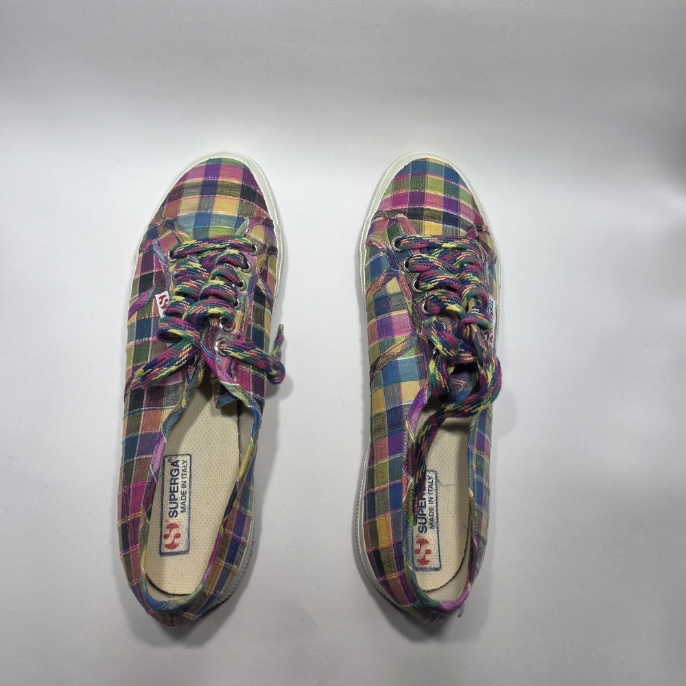Superga 2750 Classic Plaid Multicolor Sneakers Size 40 EU 9 US Women’s New